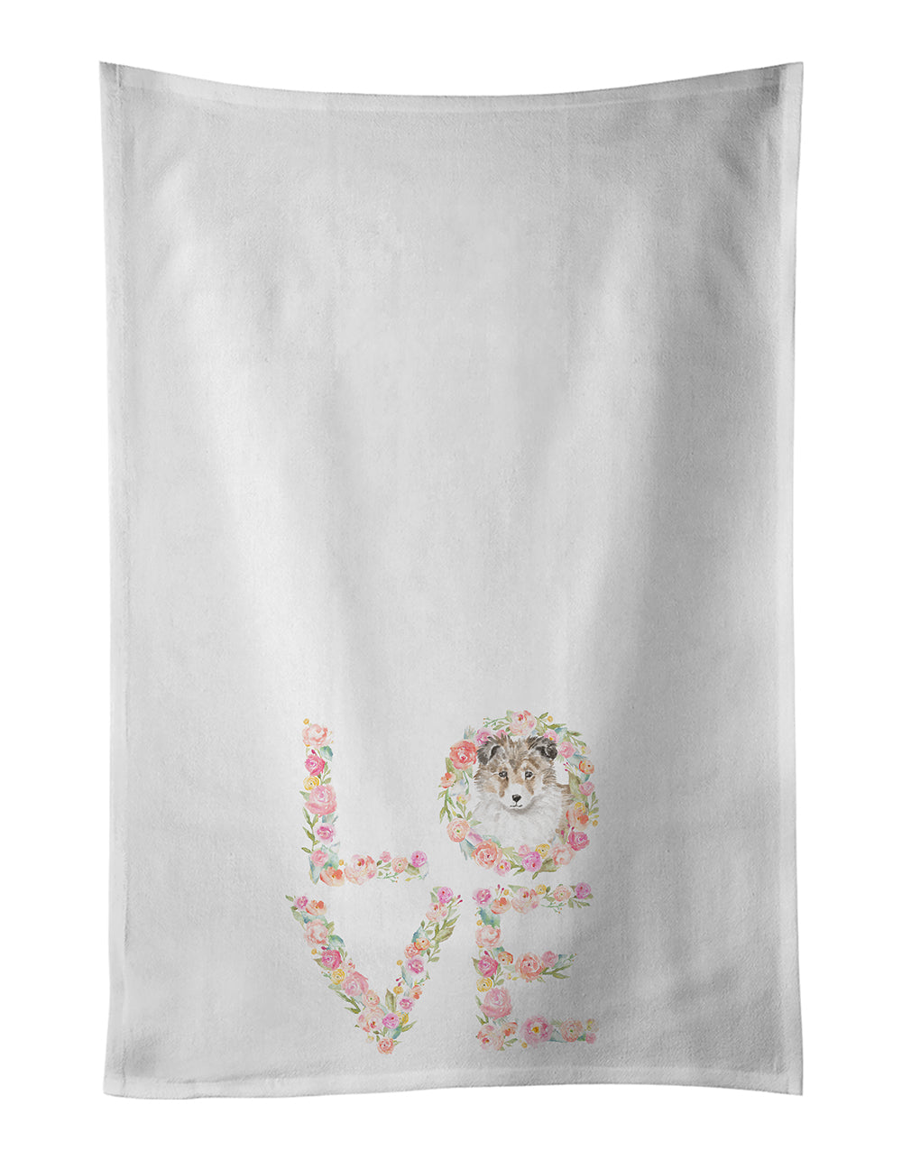 Buy this Sheltie #3 LOVE White Kitchen Towel Set of 2