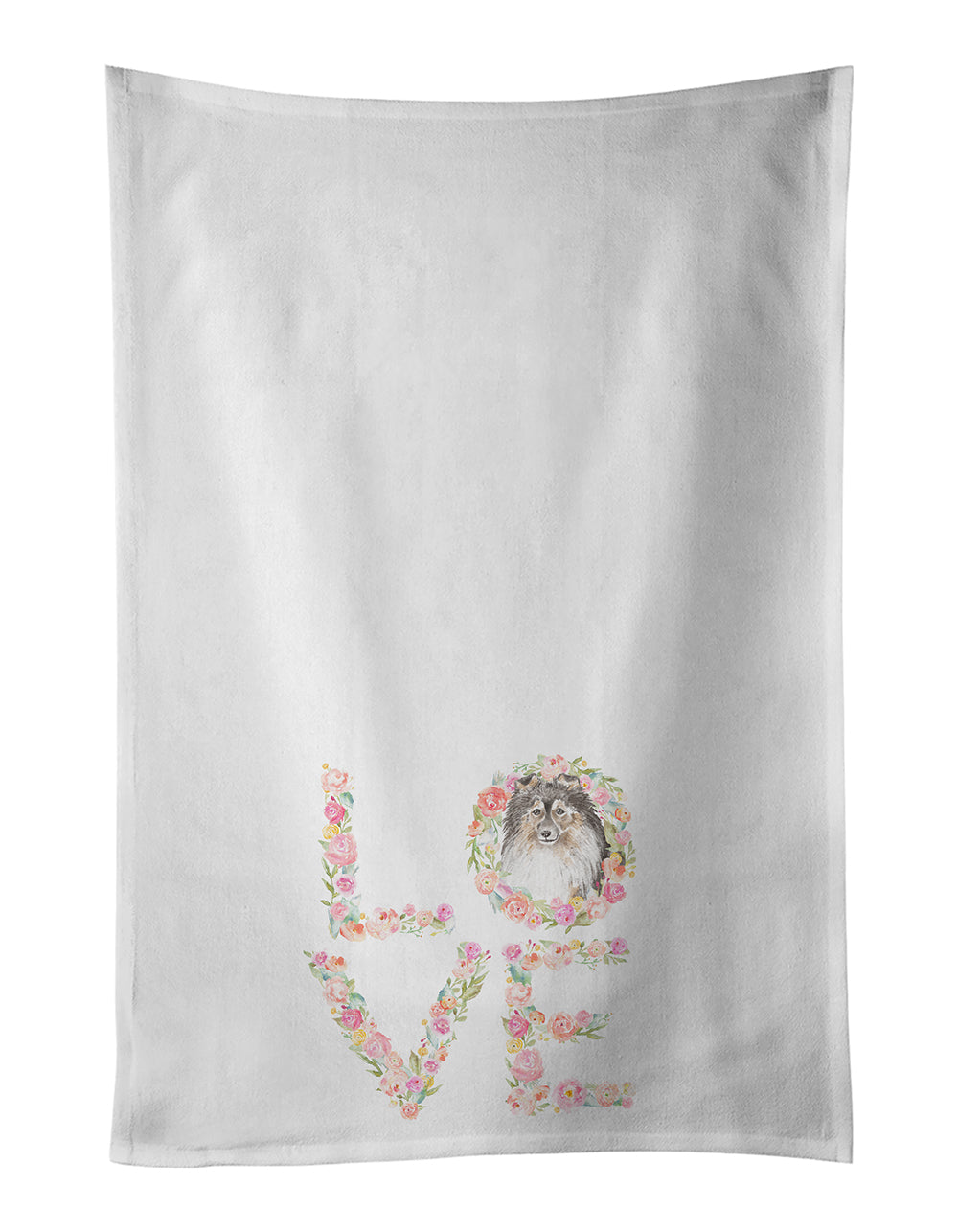 Buy this Sheltie #4 LOVE White Kitchen Towel Set of 2