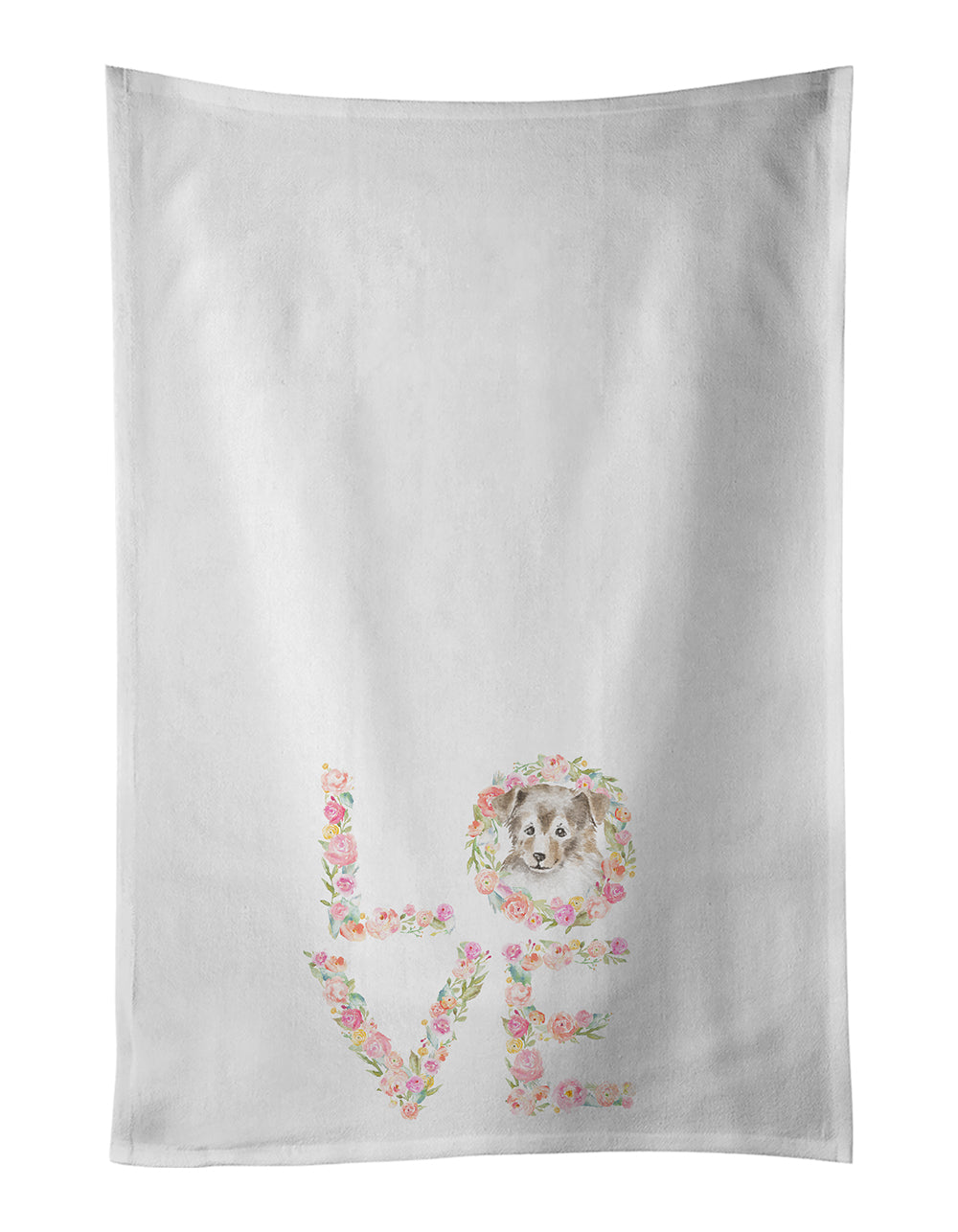 Buy this Sheltie #8 LOVE White Kitchen Towel Set of 2