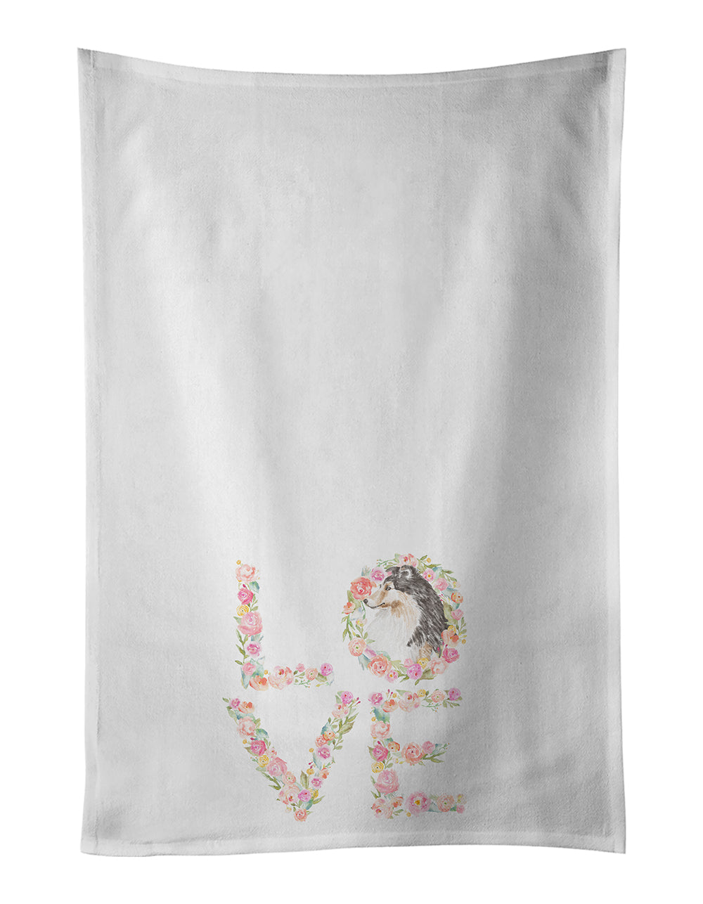Buy this Sheltie #10 LOVE White Kitchen Towel Set of 2