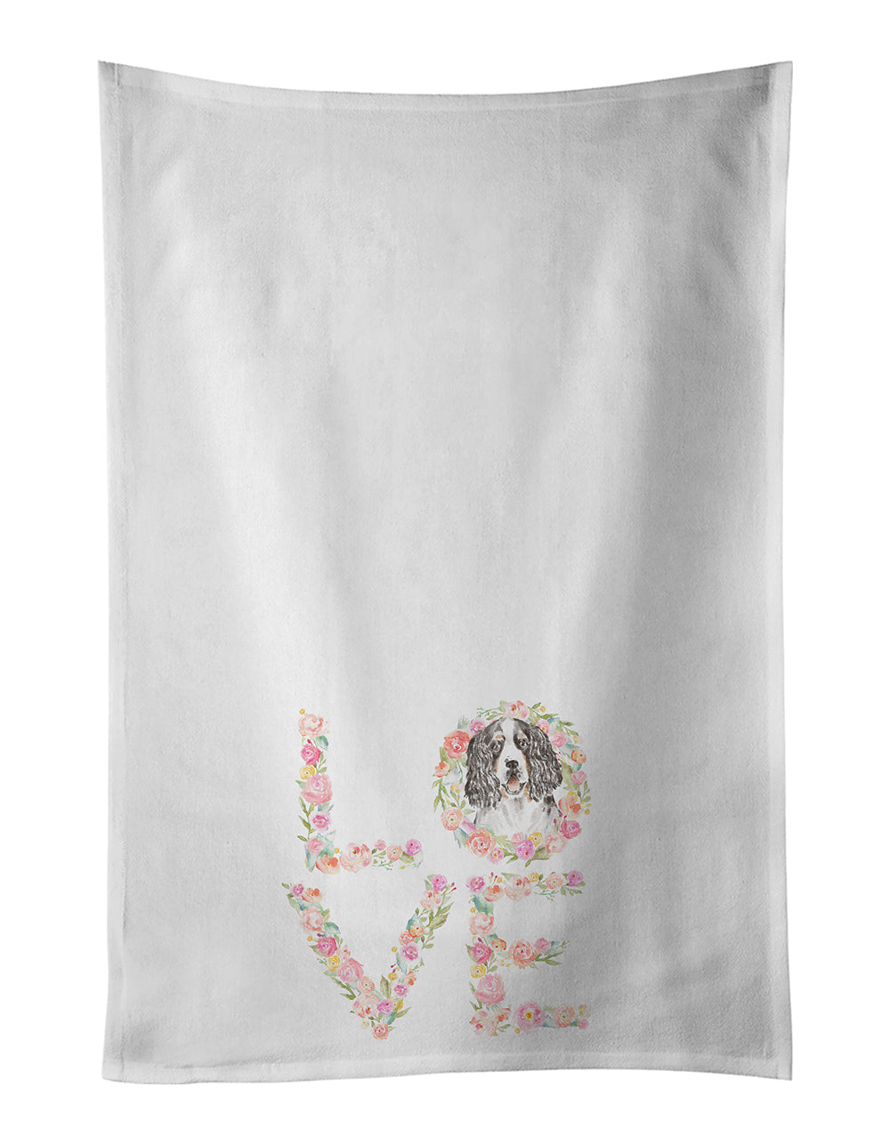 Buy this English Springer Spaniel #1 LOVE White Kitchen Towel Set of 2