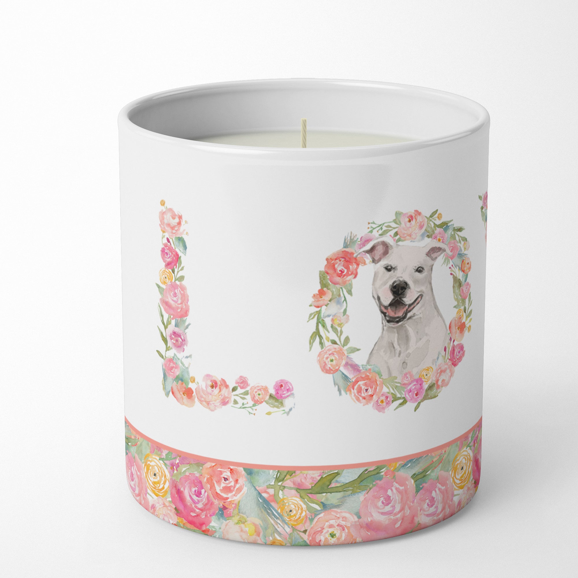 Buy this Staffordshire Bull Terrier White Love 10 oz Decorative Soy Candle