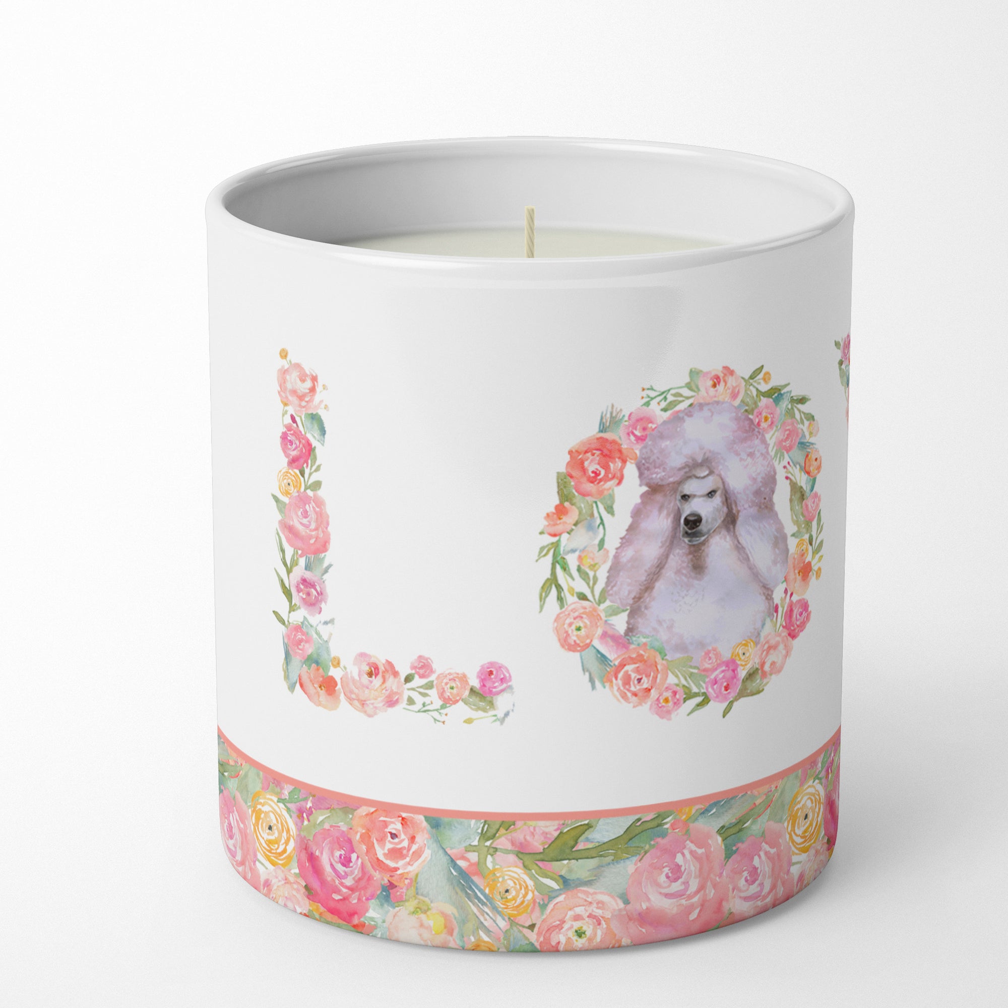 Buy this White Standard Poodle Love 10 oz Decorative Soy Candle