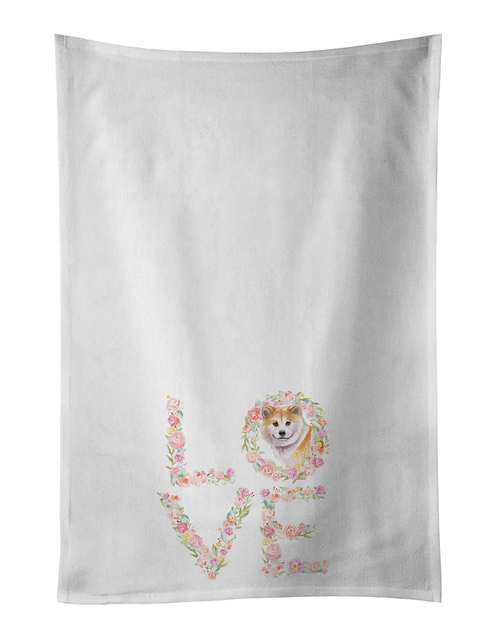 Buy this Shiba Inu Love White Kitchen Towel Set of 2 Dish Towels