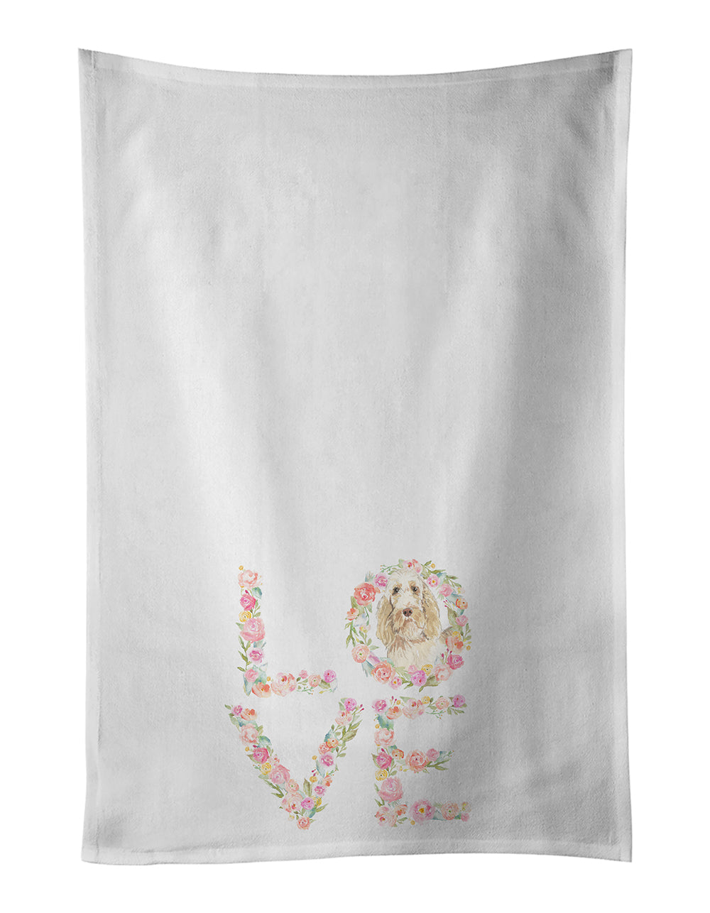 Buy this Spinone Italiano Love White Kitchen Towel Set of 2 Dish Towels