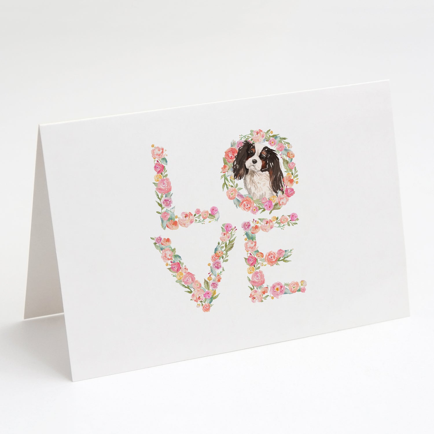 Buy this Tricolor Cavalier King Charles Spaniel Love Greeting Cards and Envelopes Pack of 8
