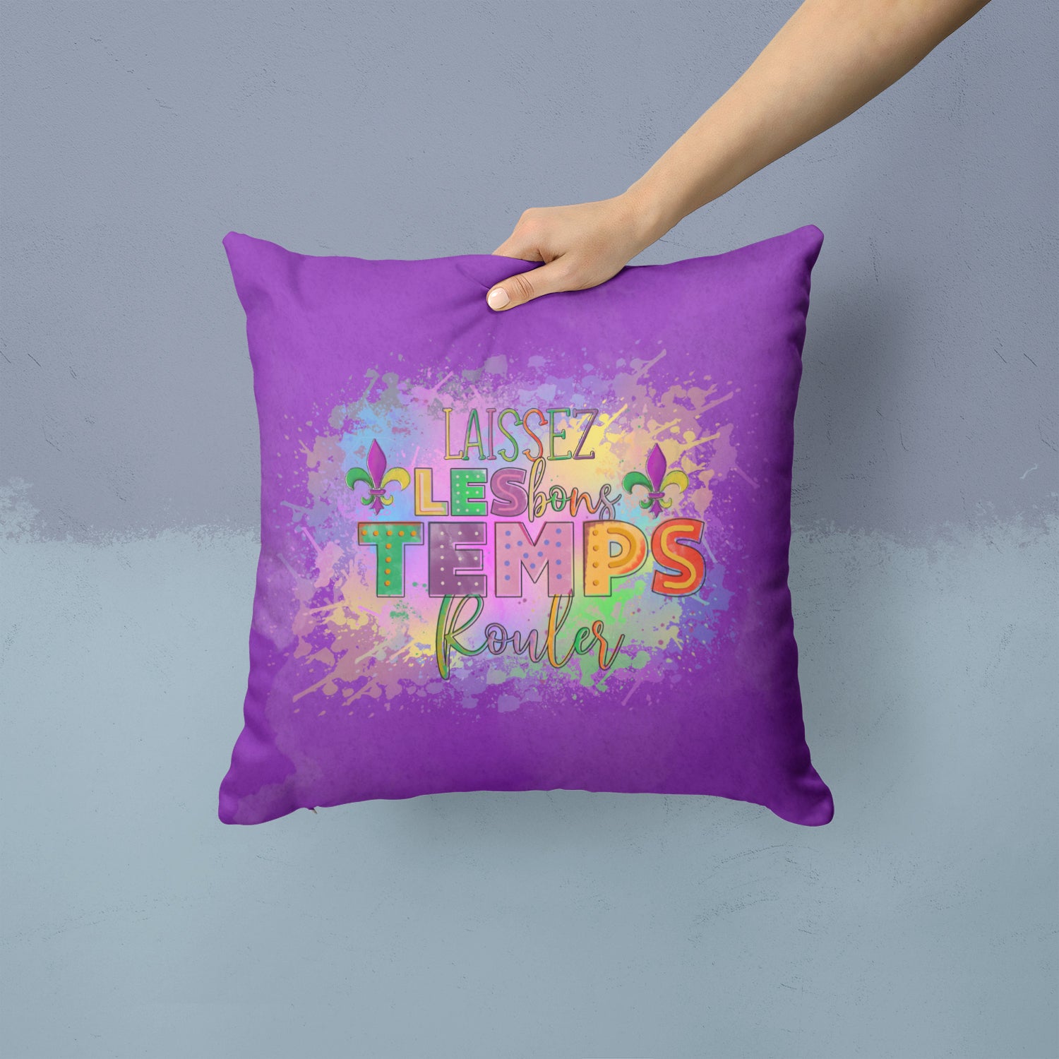 Buy this Laissex Les bons Temps Rouler Mardi Gras Fabric Decorative Pillow