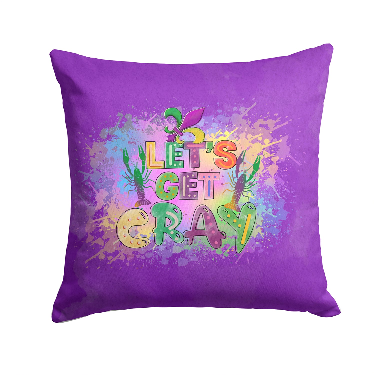 Buy this Let's Get Cray Mardi Gras Fabric Decorative Pillow