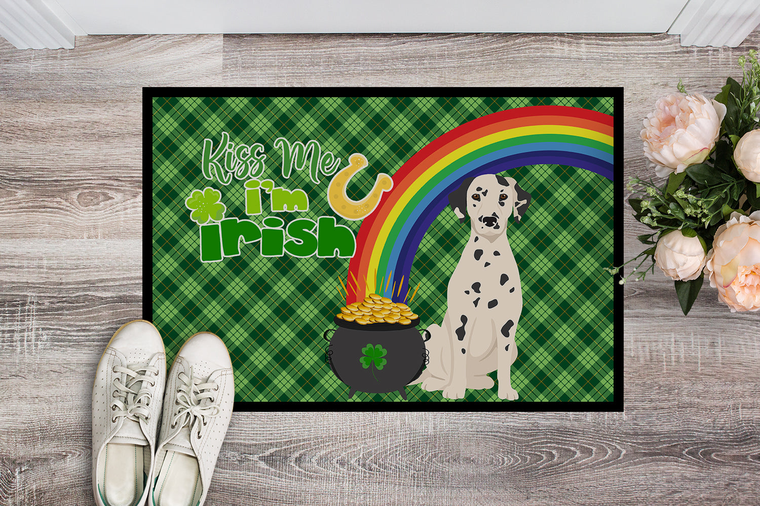 Buy this Dalmatian St. Patrick's Day Indoor or Outdoor Mat 24x36
