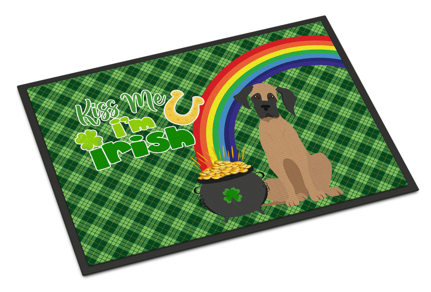 Buy this Fawn Great Dane St. Patrick's Day Indoor or Outdoor Mat 24x36