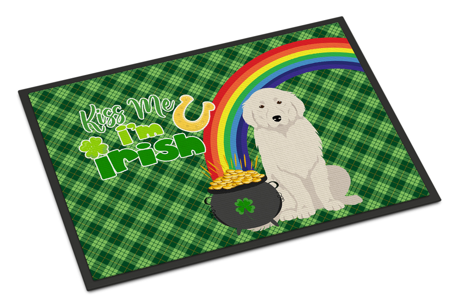 Buy this Great Pyrenees St. Patrick's Day Indoor or Outdoor Mat 24x36