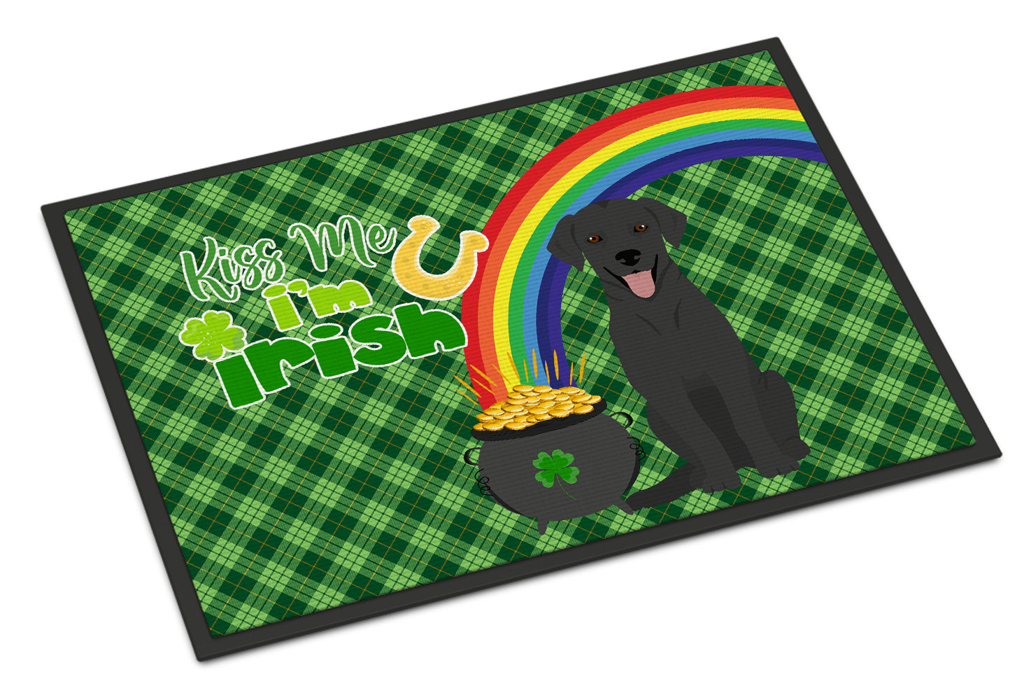 Buy this Black Labrador Retriever St. Patrick's Day Indoor or Outdoor Mat 24x36