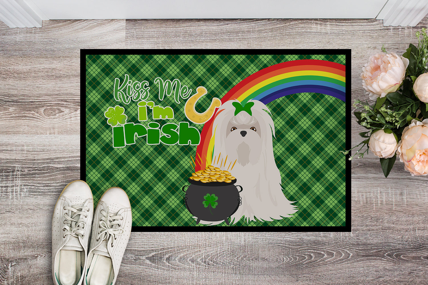Buy this Maltese St. Patrick's Day Indoor or Outdoor Mat 24x36