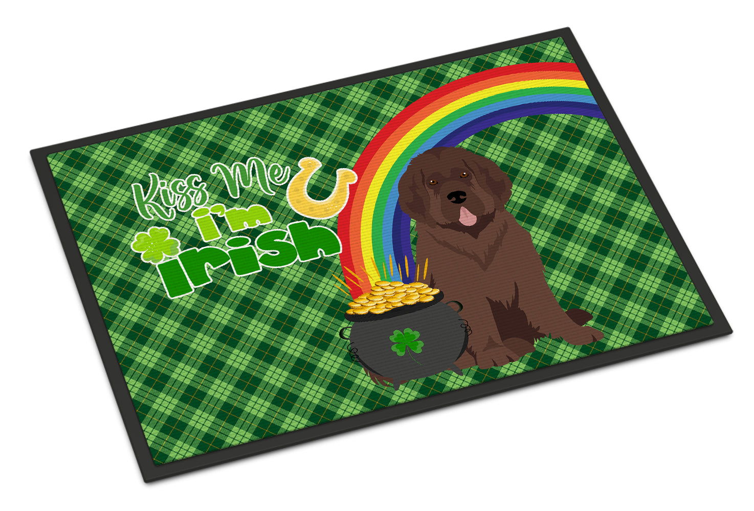 Buy this Brown Newfoundland St. Patrick's Day Indoor or Outdoor Mat 24x36