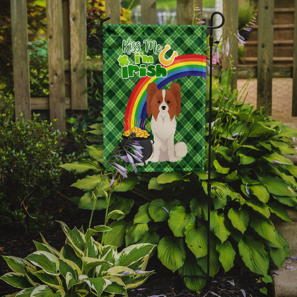 Red and White Papillon St. Patrick's Day Flag Garden Size