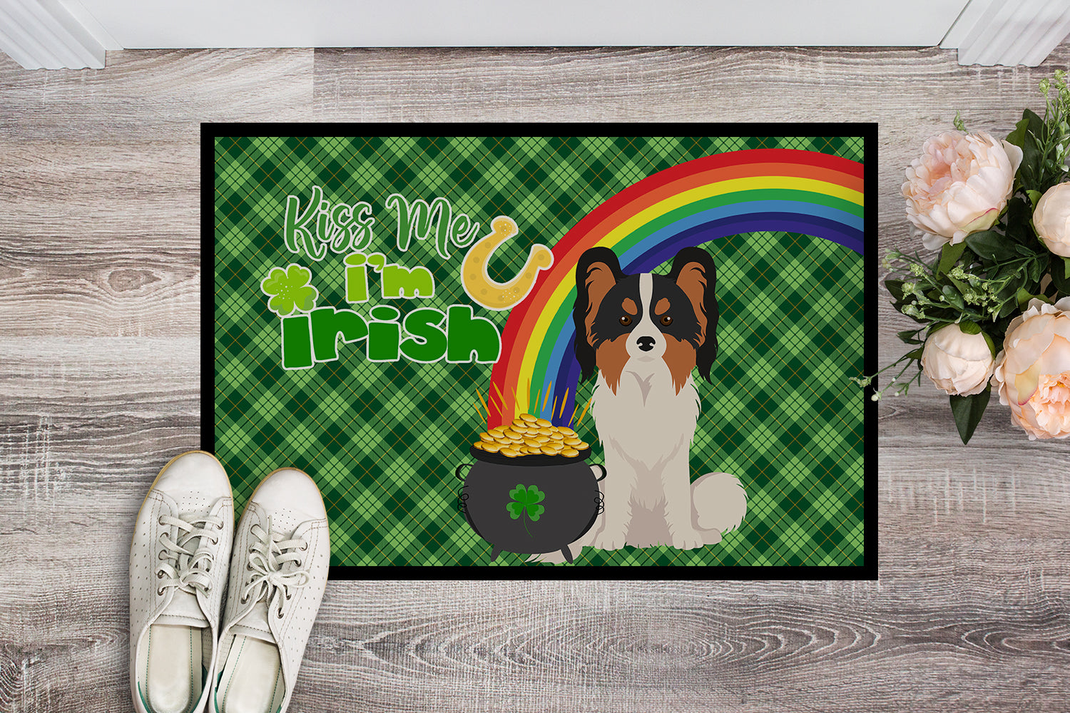 Buy this Tricolor Papillon St. Patrick's Day Indoor or Outdoor Mat 24x36