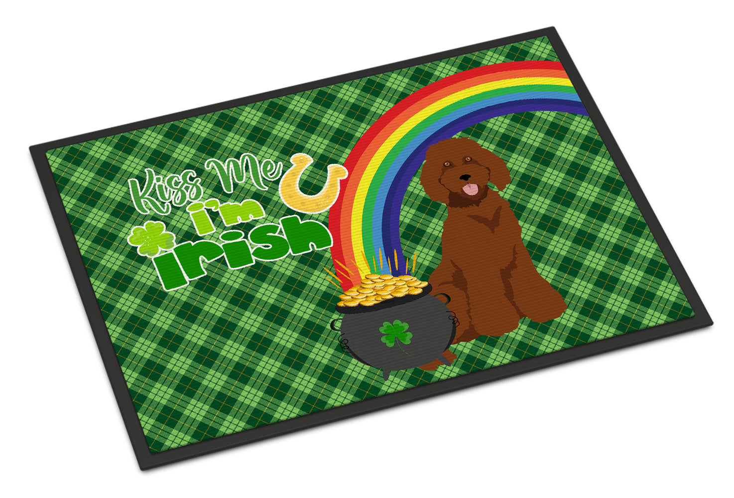 Buy this Standard Red Poodle St. Patrick's Day Indoor or Outdoor Mat 24x36