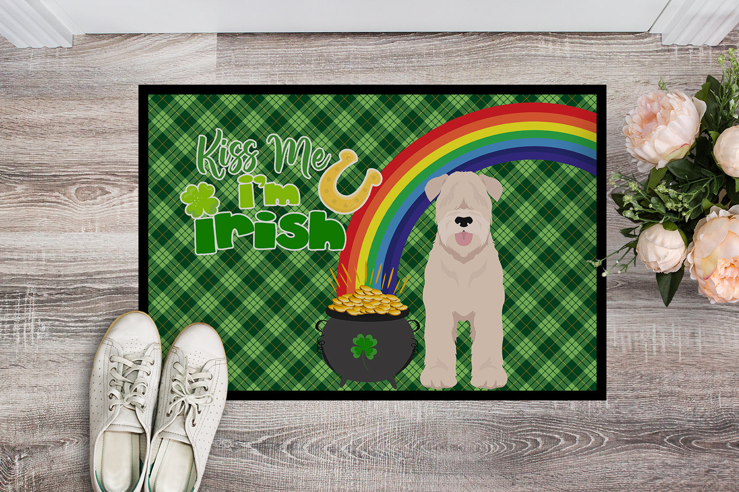 Buy this Soft Coated Wheaten Terrier St. Patrick's Day Indoor or Outdoor Mat 24x36