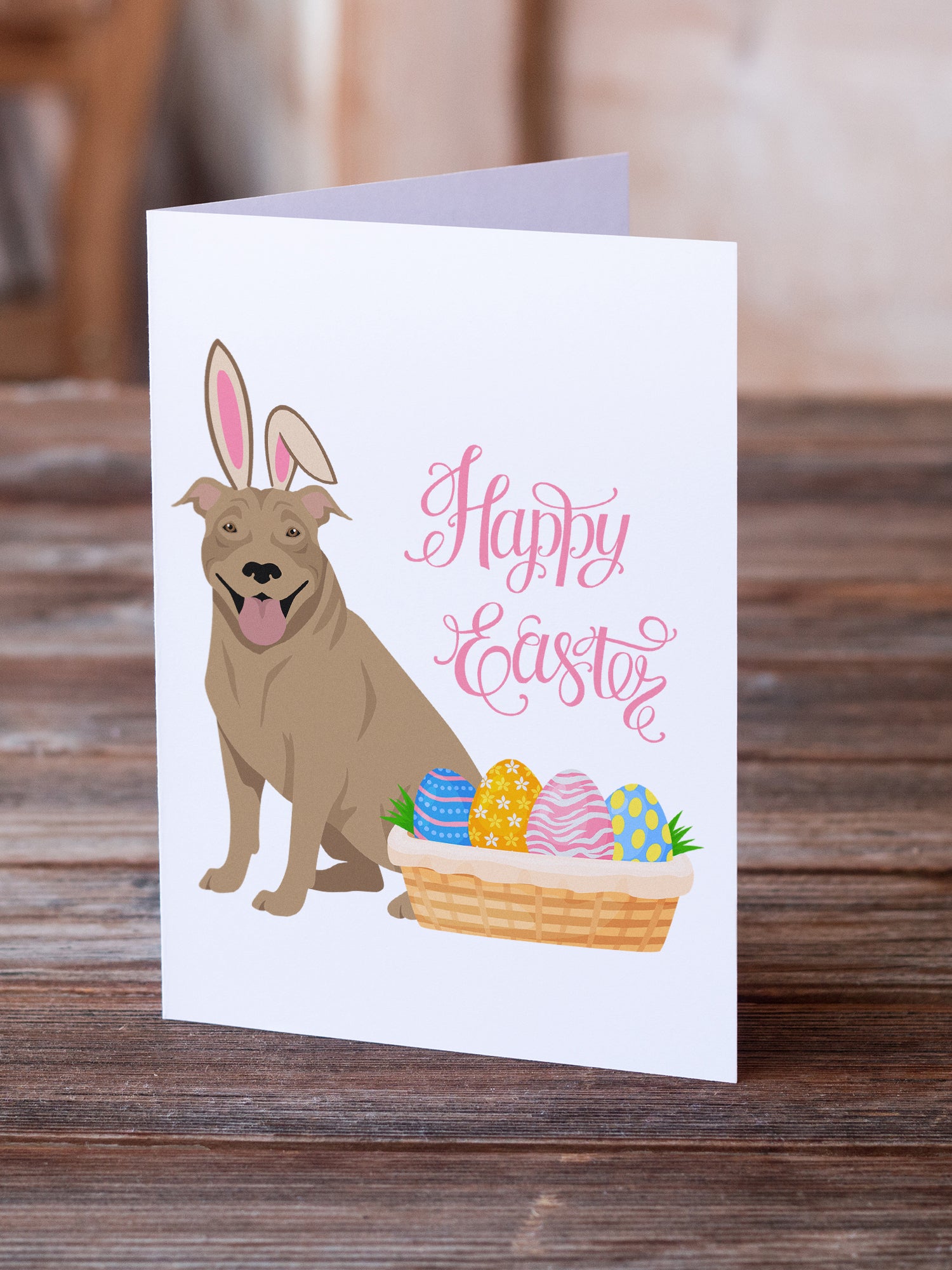 Buy this Fawn Pit Bull Terrier Easter Greeting Cards and Envelopes Pack of 8