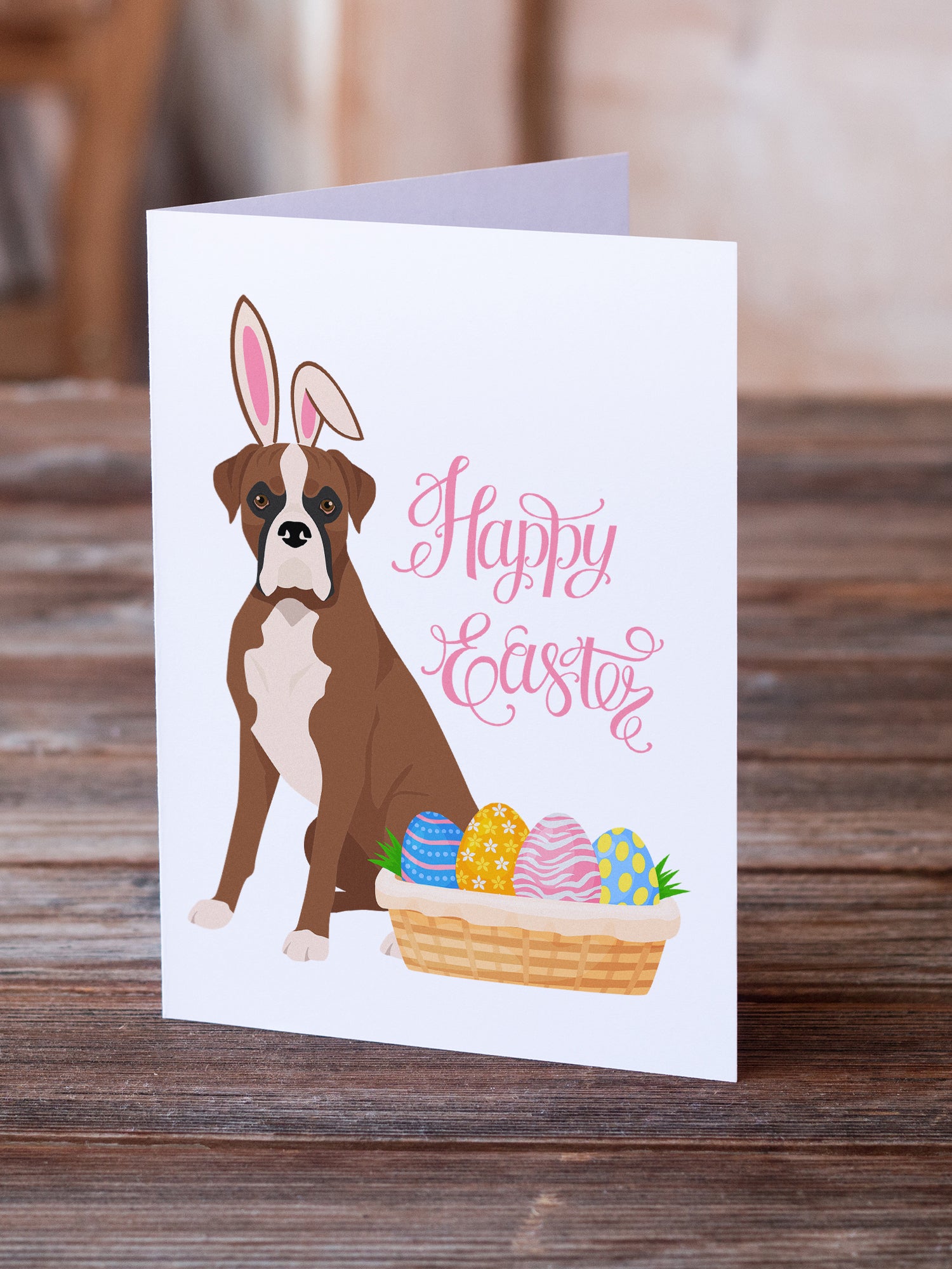 Buy this Natural Eared Red Fawn Boxer Easter Greeting Cards and Envelopes Pack of 8