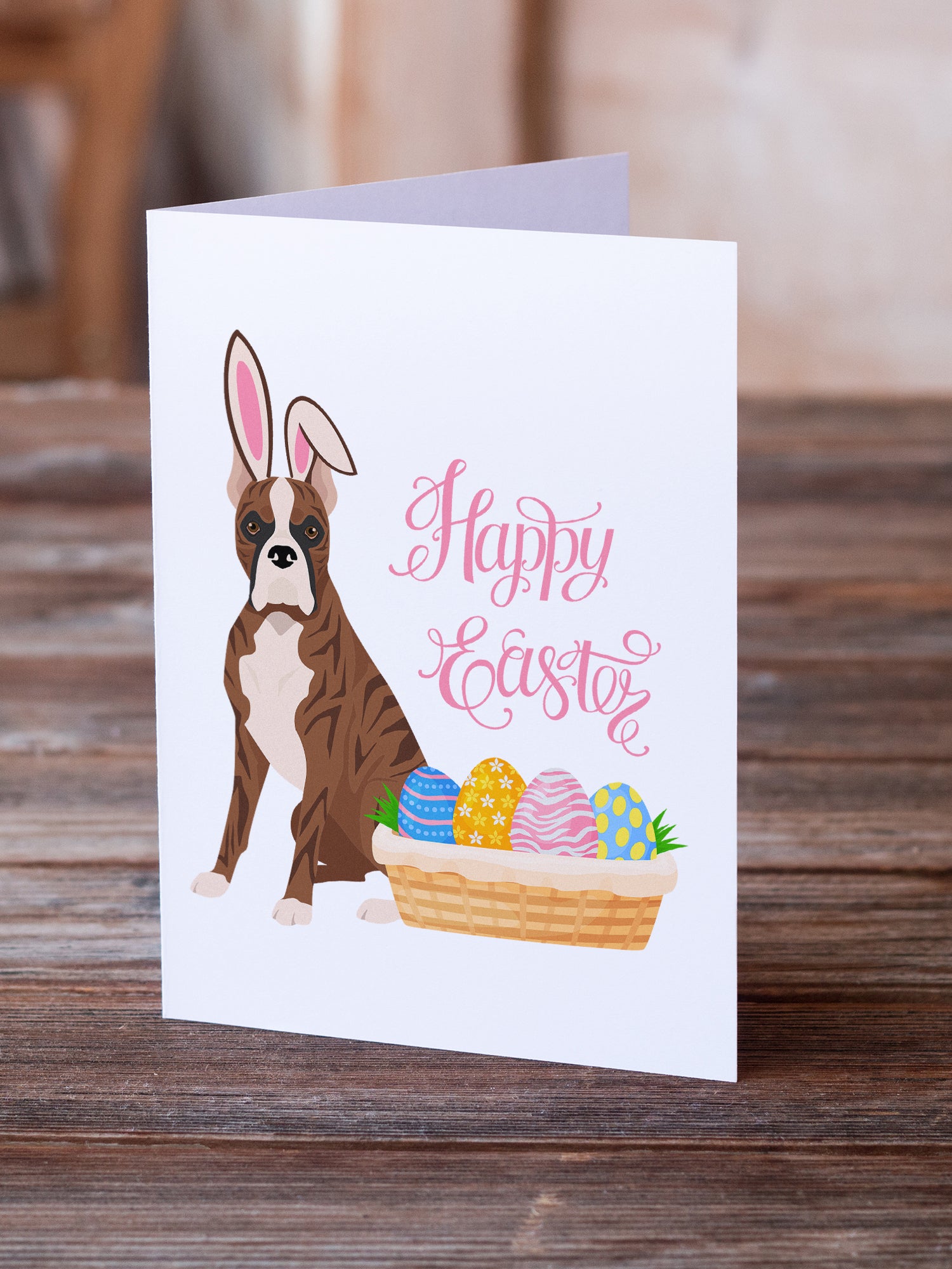 Buy this Red Brindle Boxer Easter Greeting Cards and Envelopes Pack of 8
