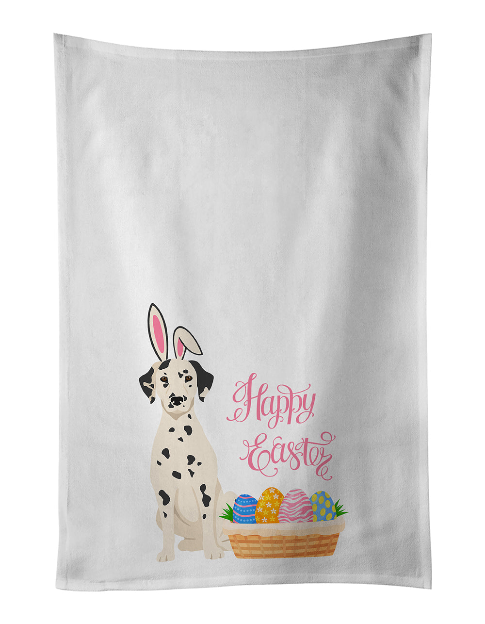 Buy this Dalmatian Easter White Kitchen Towel Set of 2 Dish Towels