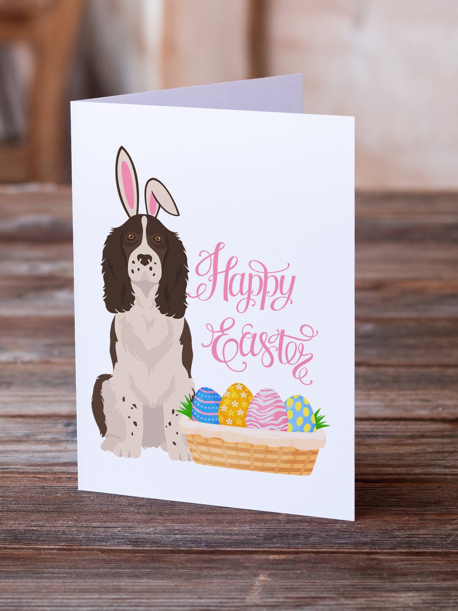 Buy this Liver English Springer Spaniel Easter Greeting Cards and Envelopes Pack of 8
