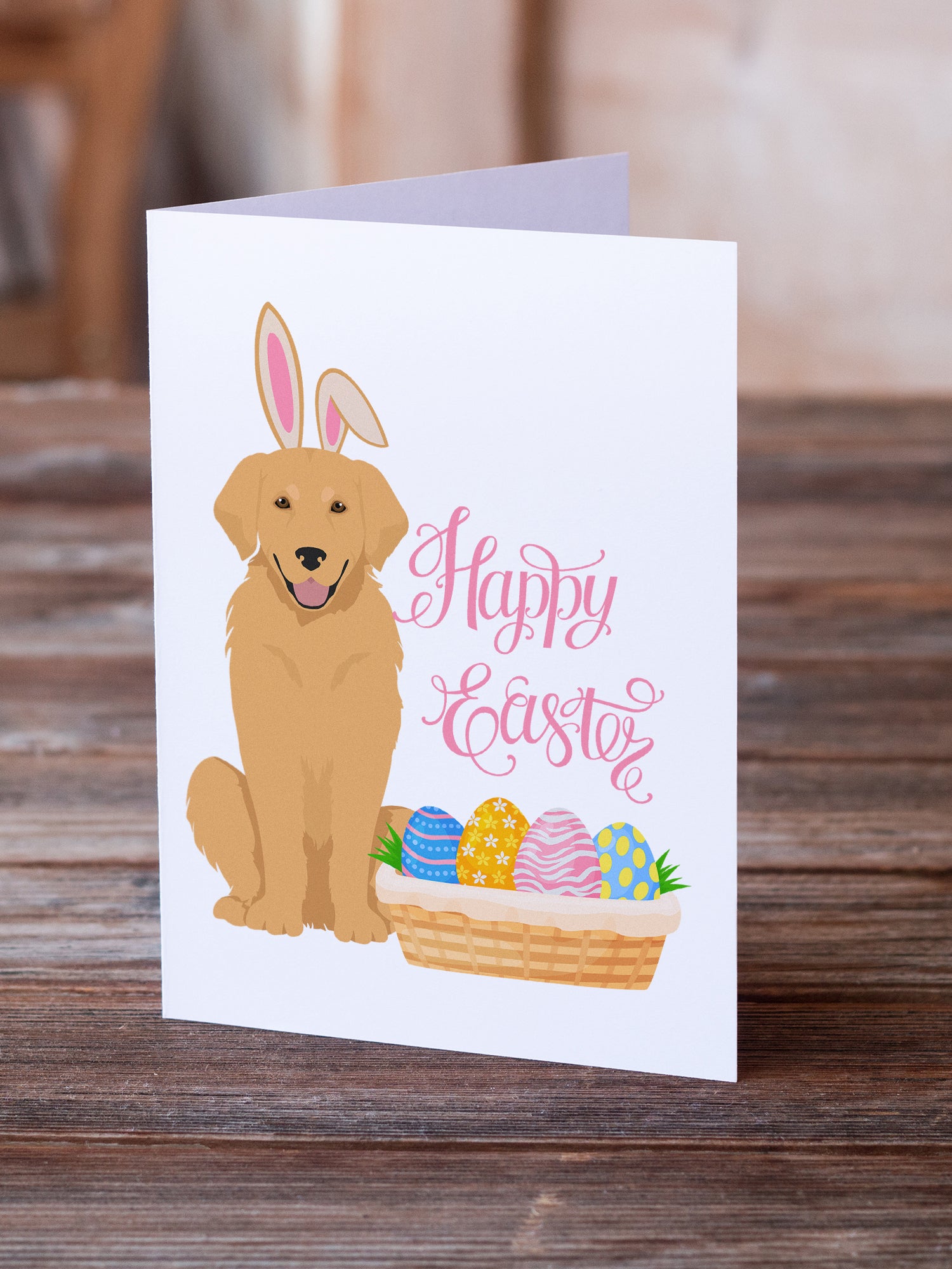 Buy this Gold Golden Retriever Easter Greeting Cards and Envelopes Pack of 8