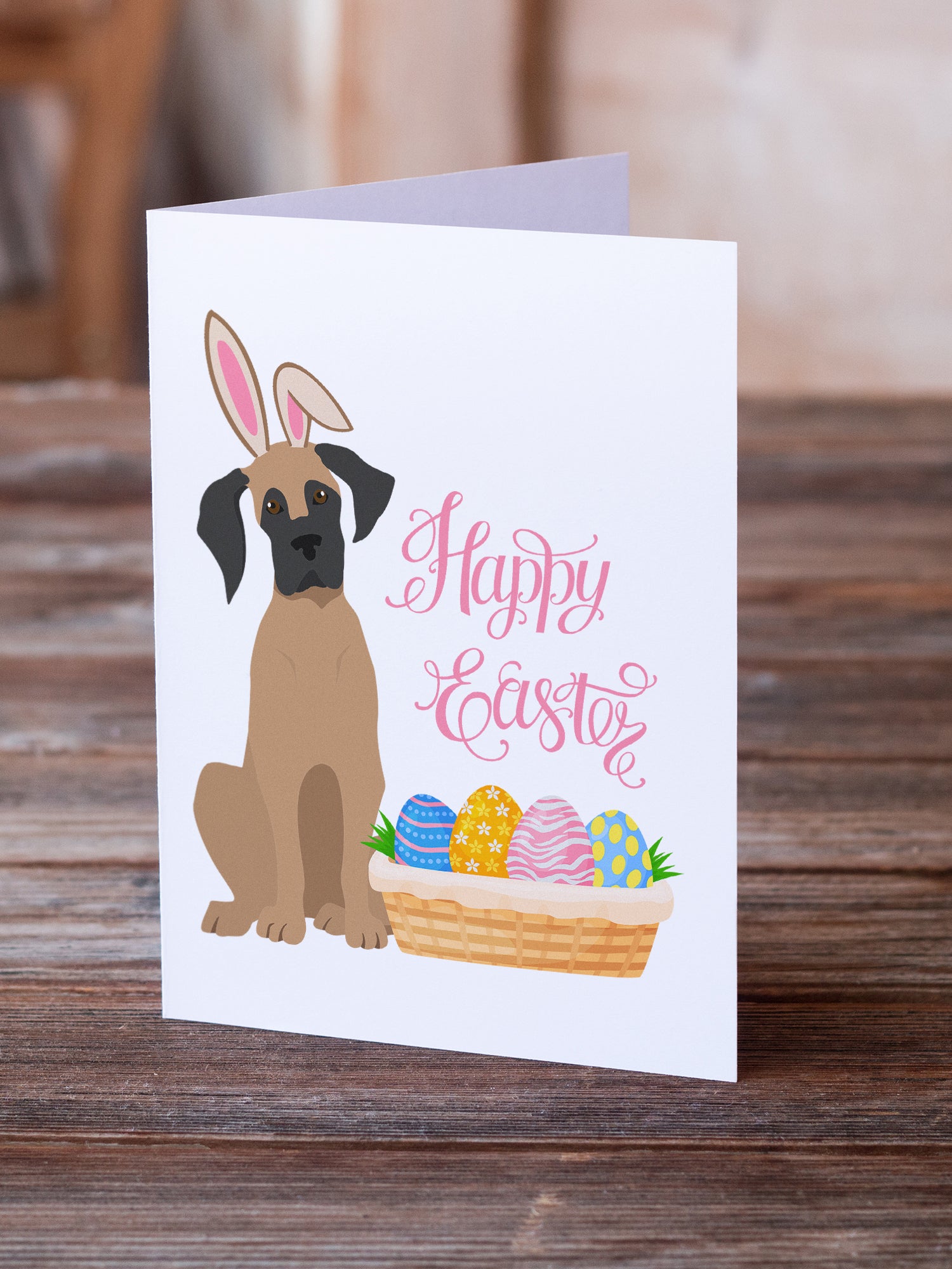 Buy this Fawn Great Dane Easter Greeting Cards and Envelopes Pack of 8