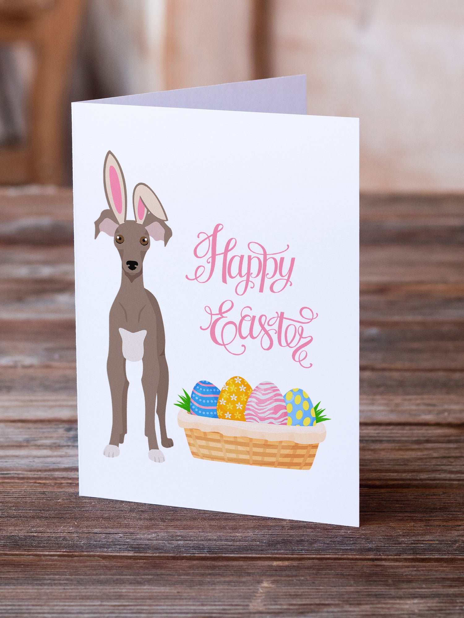 Buy this Fawn Italian Greyhound Easter Greeting Cards and Envelopes Pack of 8