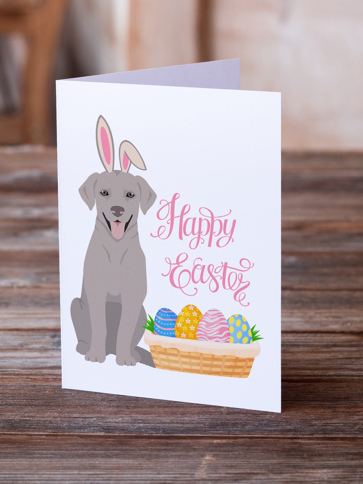 Buy this Gray Labrador Retriever Easter Greeting Cards and Envelopes Pack of 8