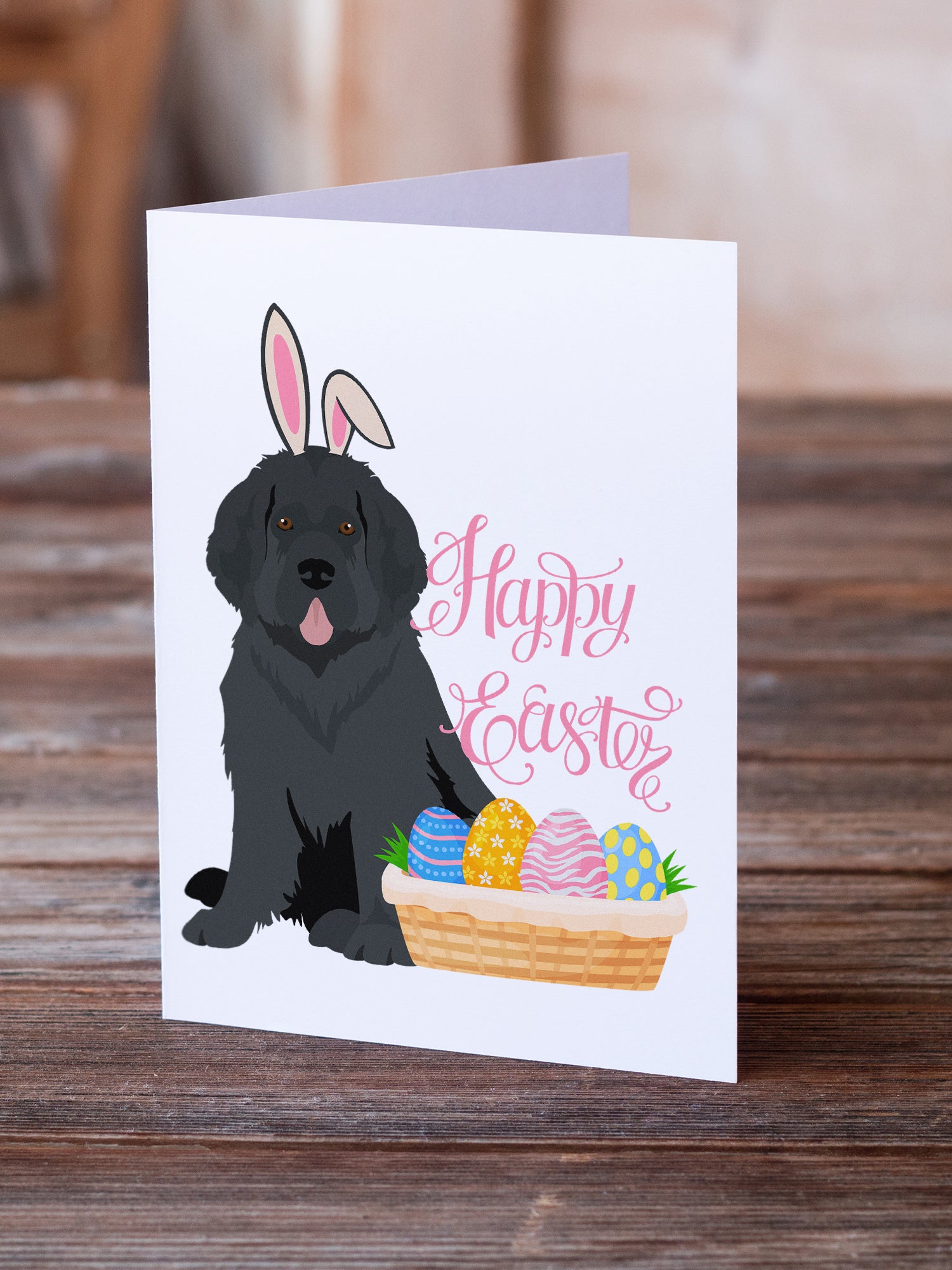 Buy this Black Newfoundland Easter Greeting Cards and Envelopes Pack of 8