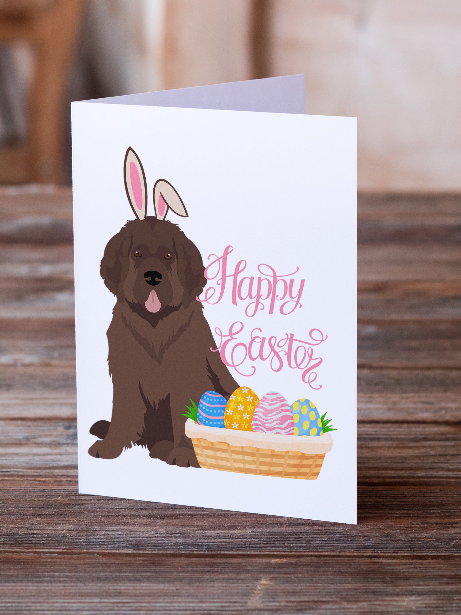 Buy this Brown Newfoundland Easter Greeting Cards and Envelopes Pack of 8