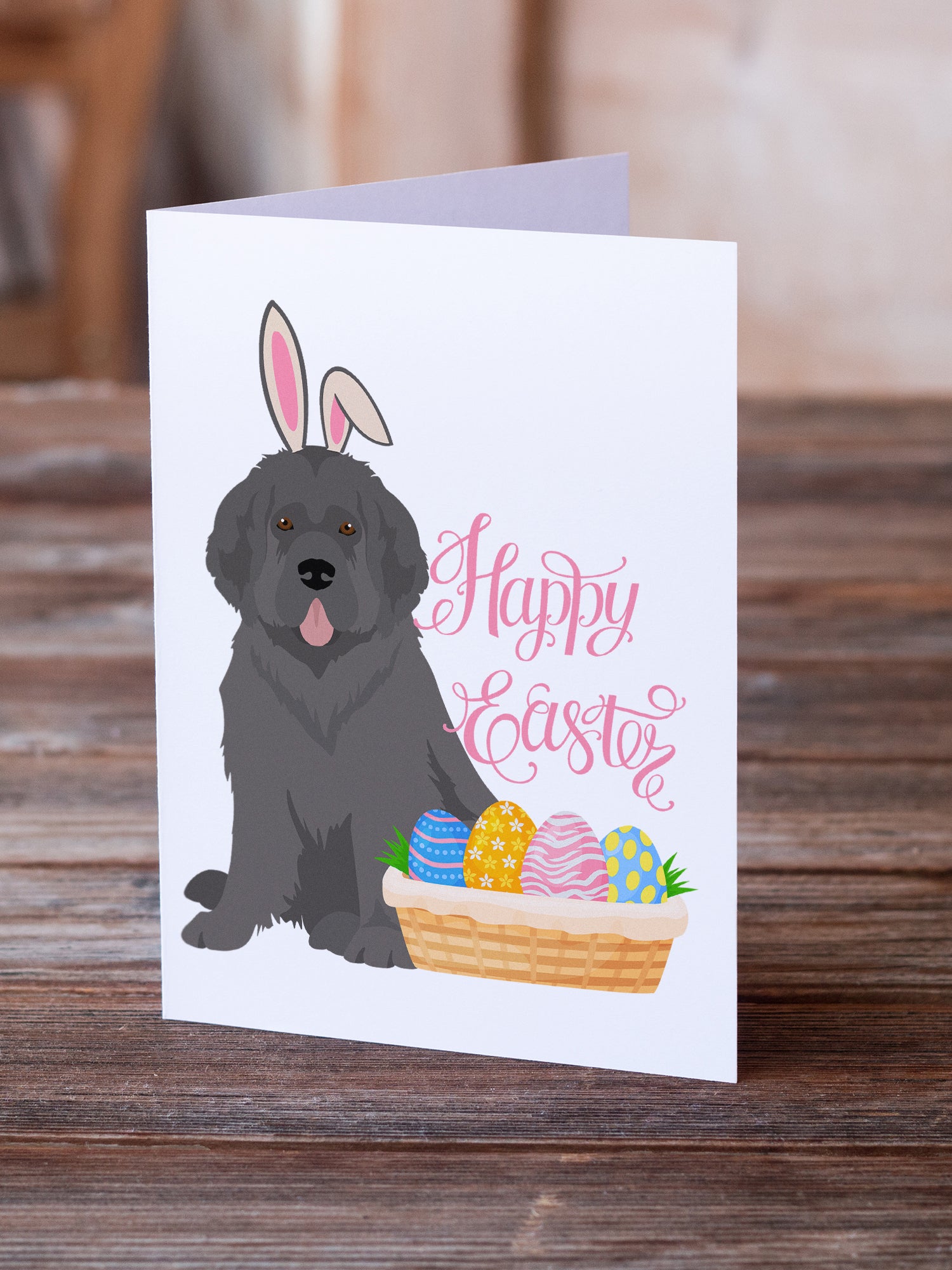 Buy this Grey Newfoundland Easter Greeting Cards and Envelopes Pack of 8
