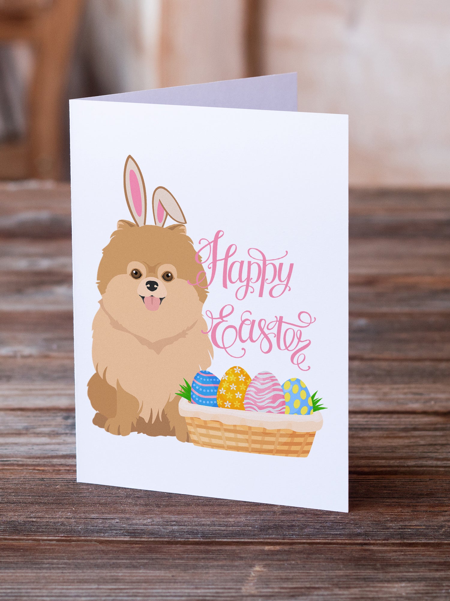 Buy this Orange Pomeranian Easter Greeting Cards and Envelopes Pack of 8