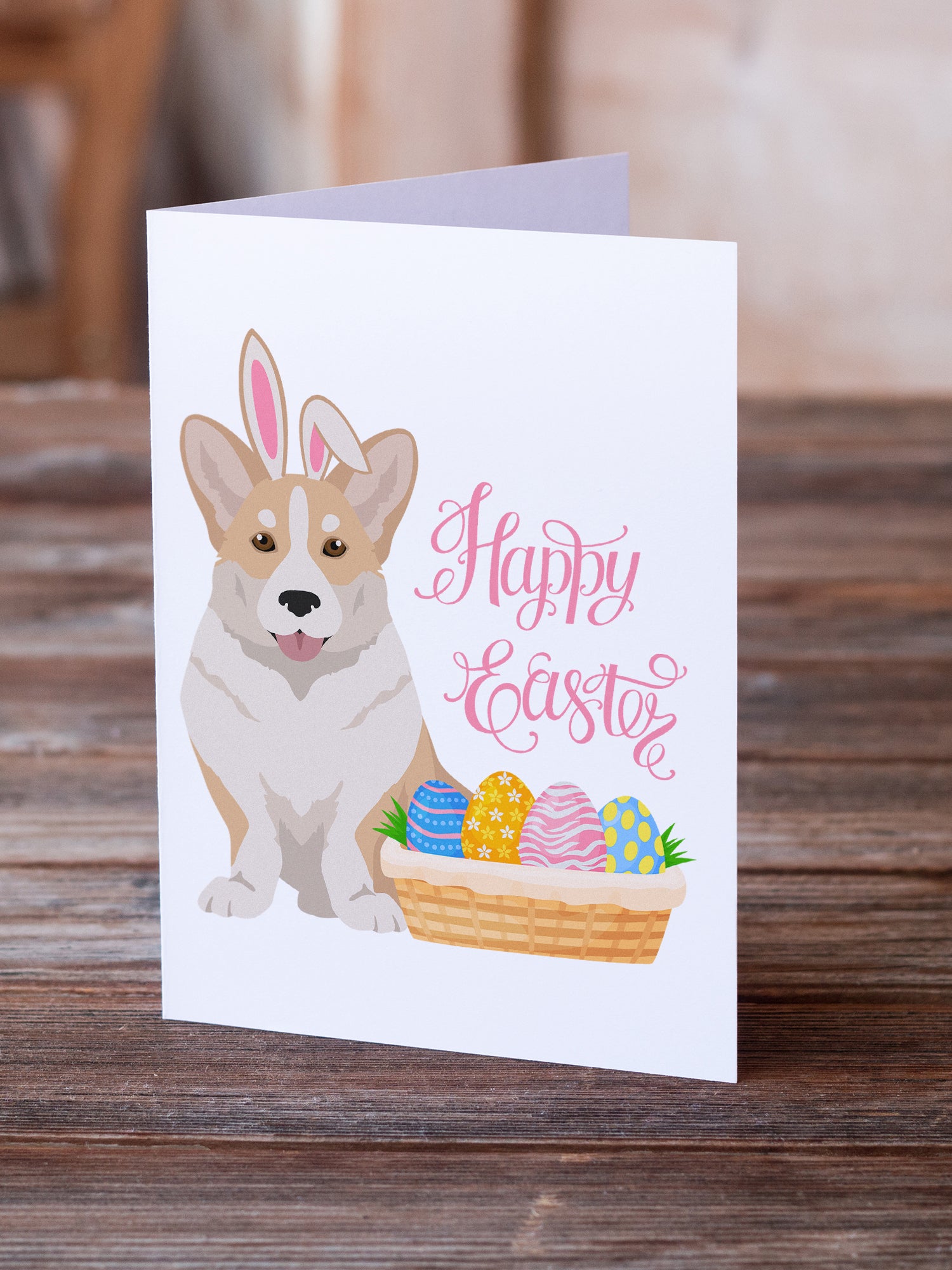 Buy this Fawn Cardigan Corgi Easter Greeting Cards and Envelopes Pack of 8