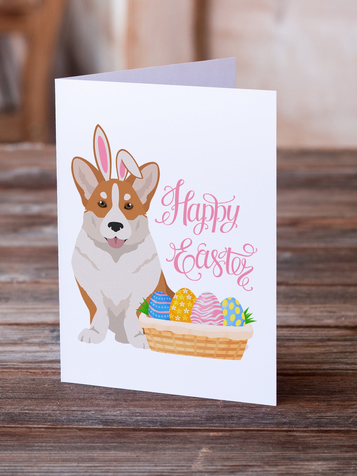 Buy this Red Cardigan Corgi Easter Greeting Cards and Envelopes Pack of 8