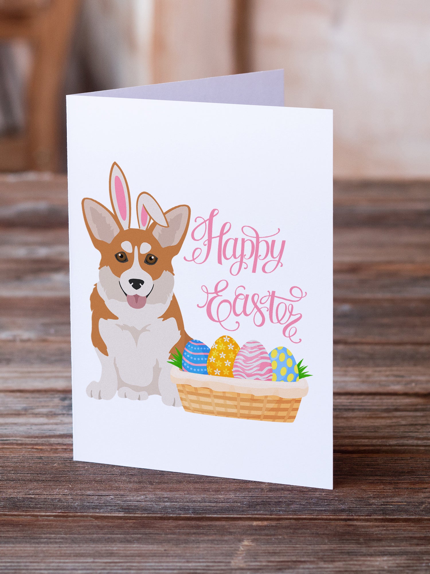 Buy this Red Pembroke Corgi Easter Greeting Cards and Envelopes Pack of 8