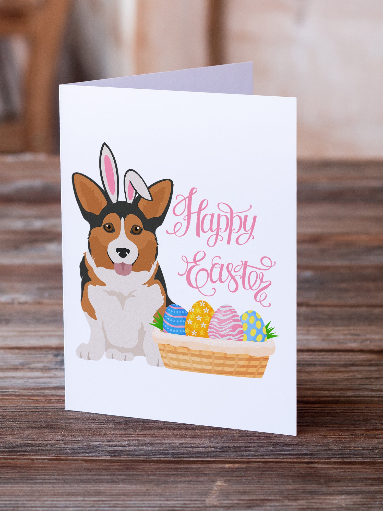 Buy this Sable Pembroke Corgi Easter Greeting Cards and Envelopes Pack of 8