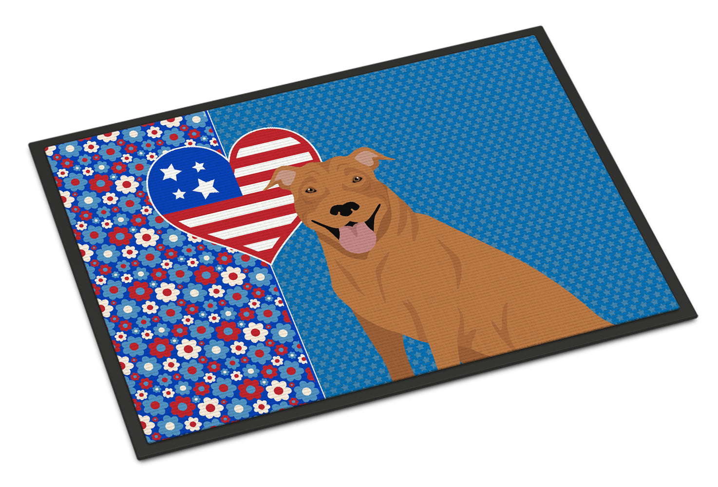 Buy this Red Pit Bull Terrier USA American Indoor or Outdoor Mat 24x36