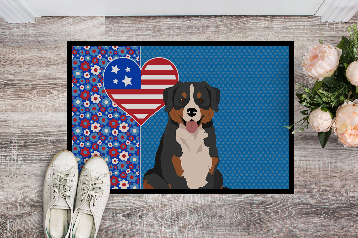 Buy this Bernese Mountain Dog USA American Indoor or Outdoor Mat 24x36