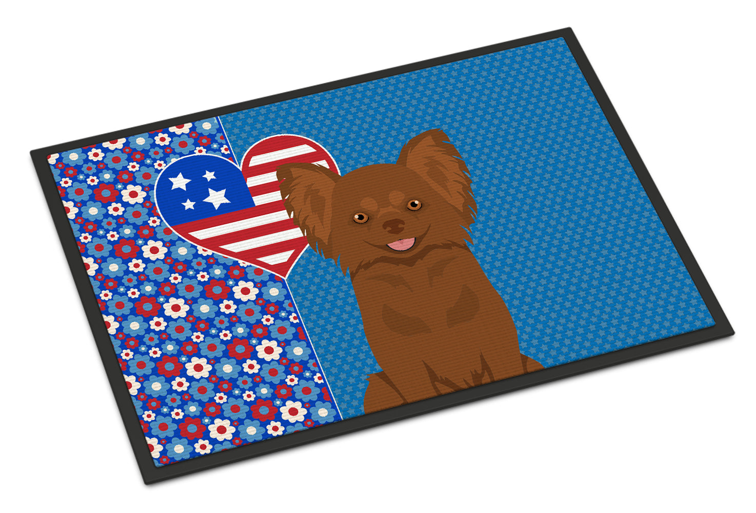 Buy this Longhaired Chocolate Chihuahua USA American Indoor or Outdoor Mat 24x36