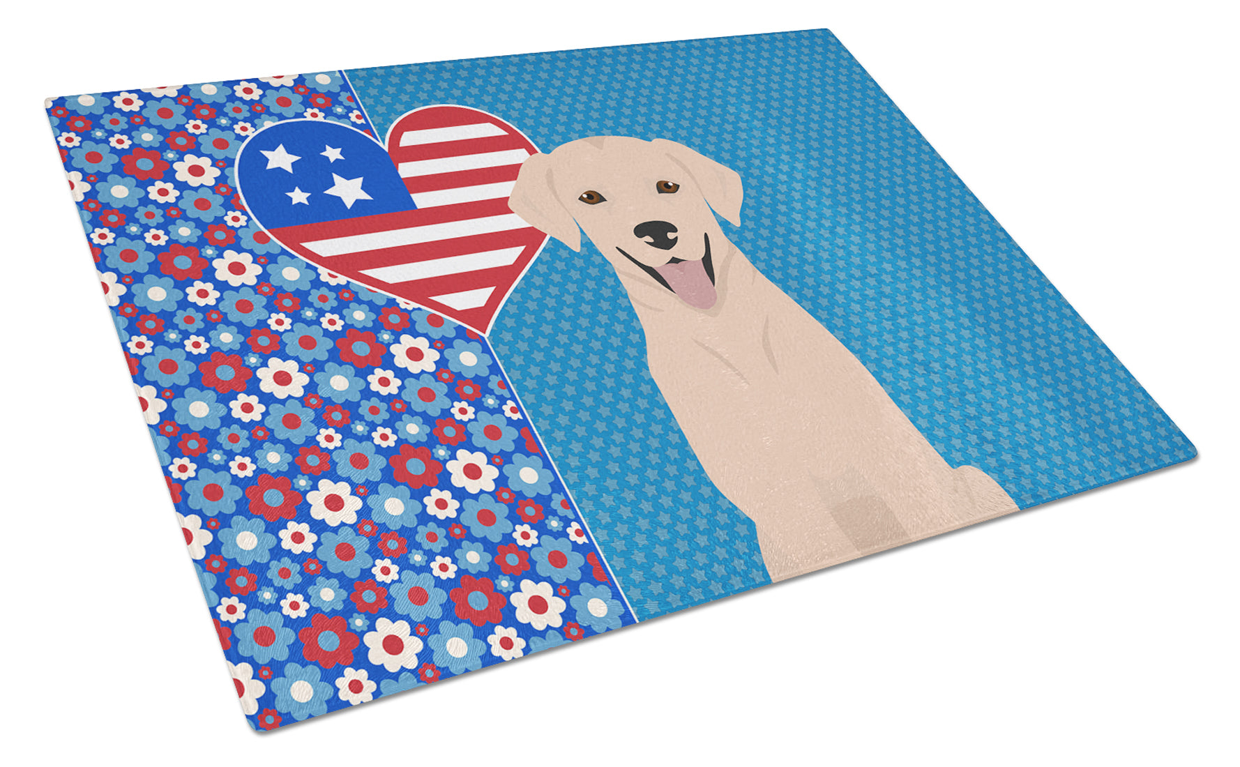Buy this Yellow Labrador Retriever USA American Glass Cutting Board Large