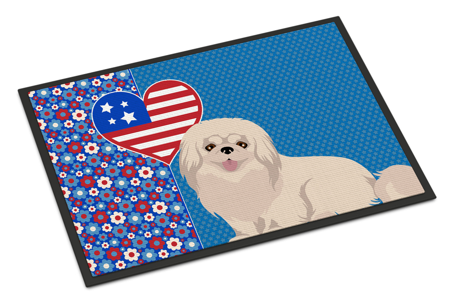 Buy this White Pekingese USA American Indoor or Outdoor Mat 24x36