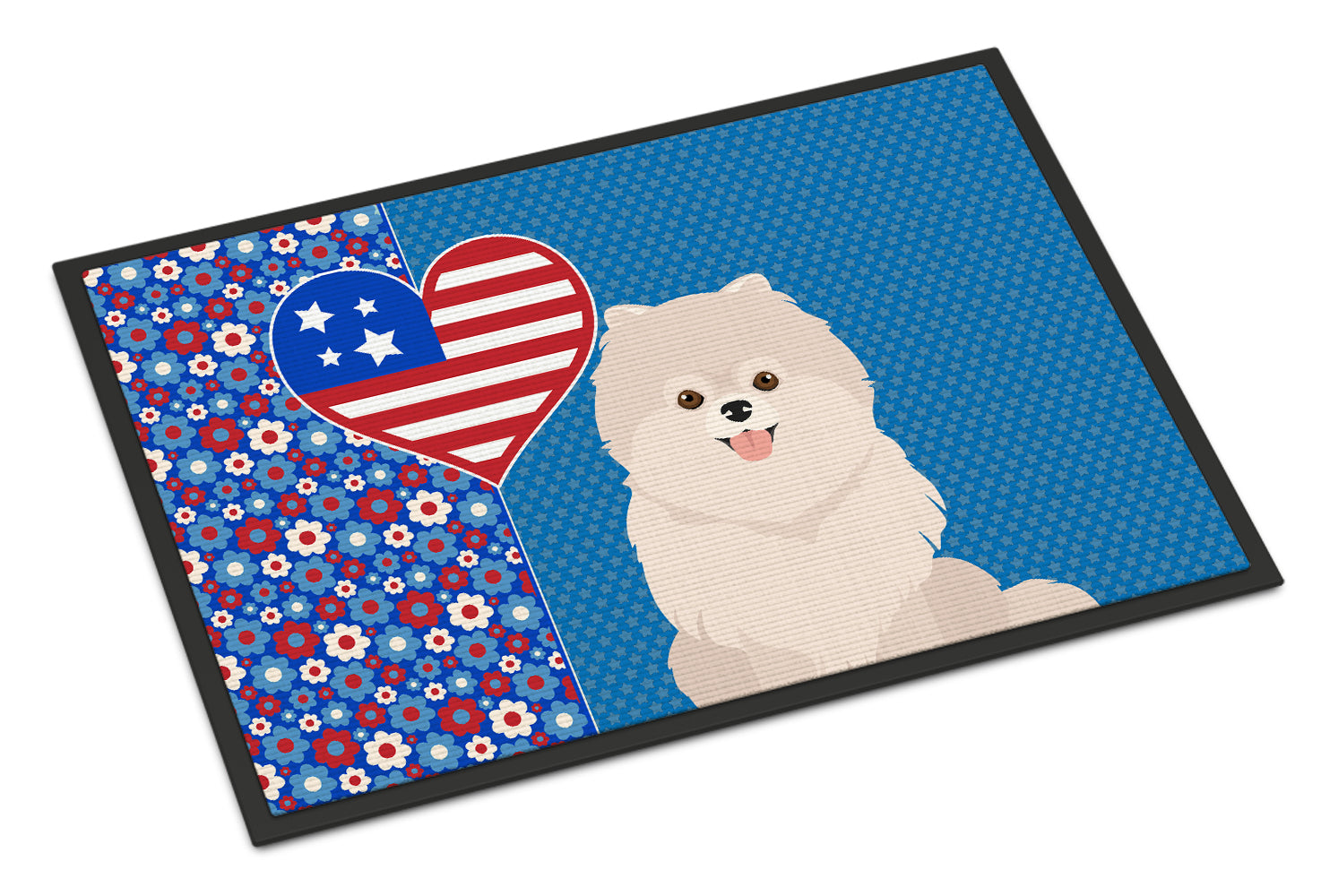 Buy this White Pomeranian USA American Indoor or Outdoor Mat 24x36
