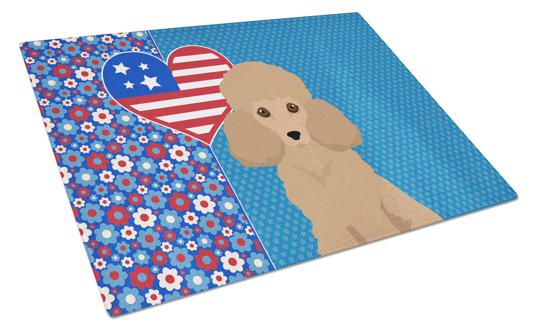 Buy this Toy Apricot Poodle USA American Glass Cutting Board Large