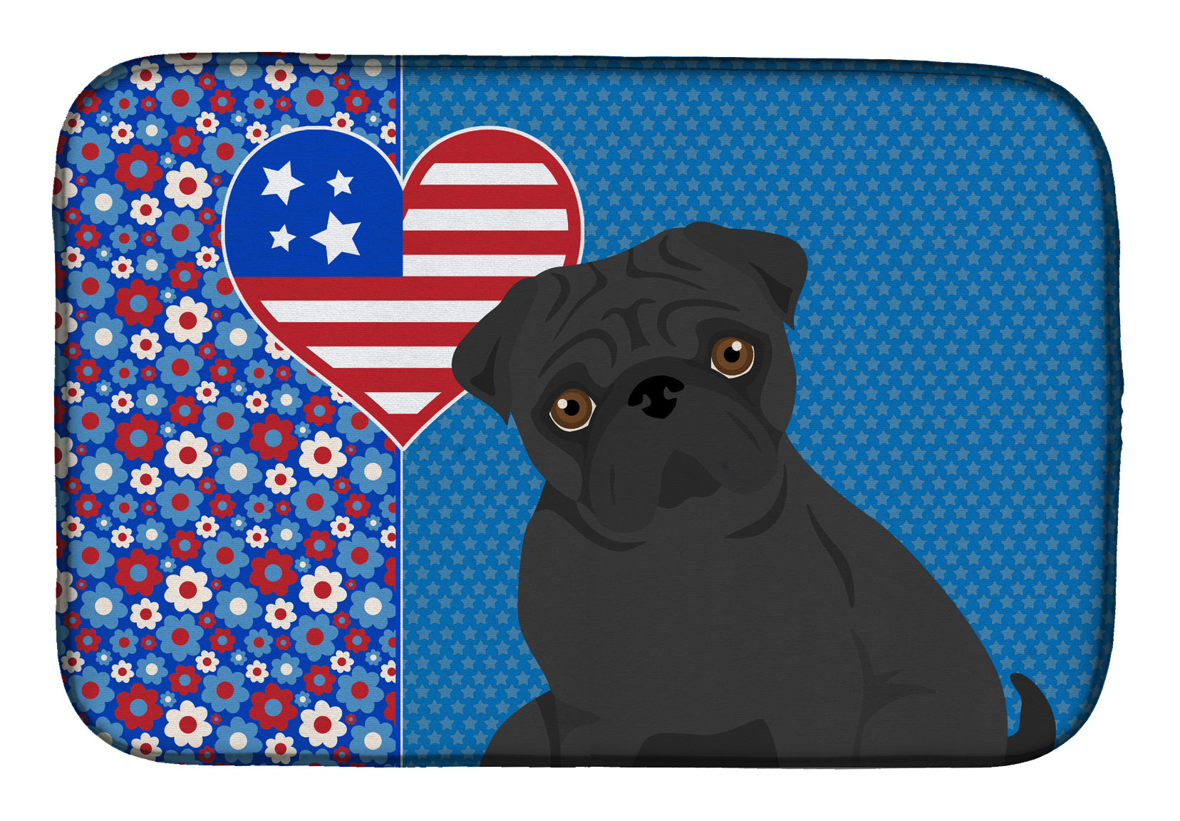Black Pug USA American Dish Drying Mat