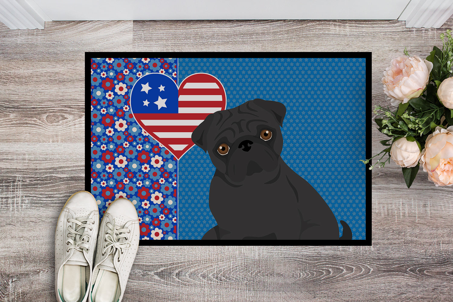 Black Pug USA American Indoor or Outdoor Mat 24x36 - the-store.com