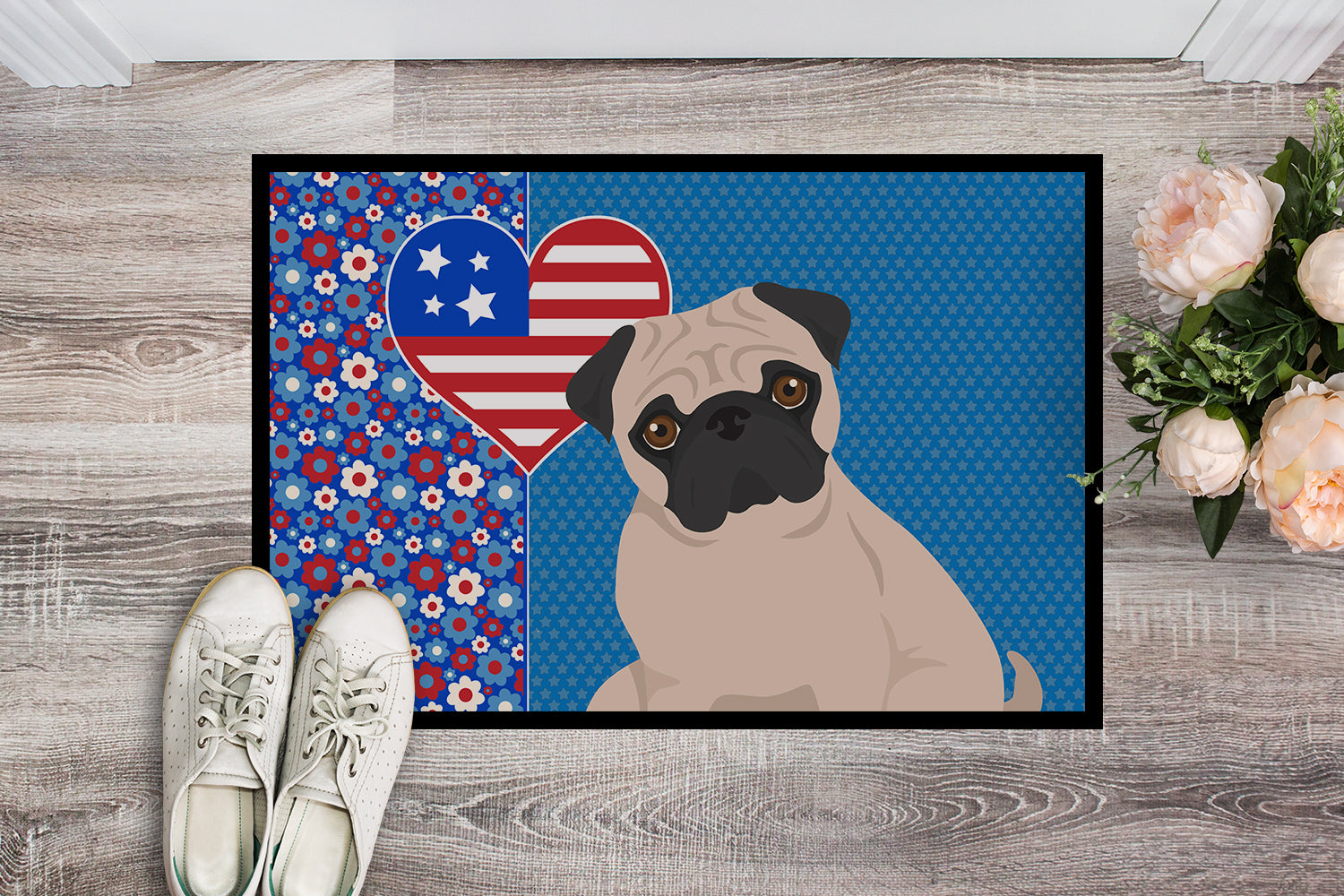 Buy this Fawn Pug USA American Indoor or Outdoor Mat 24x36