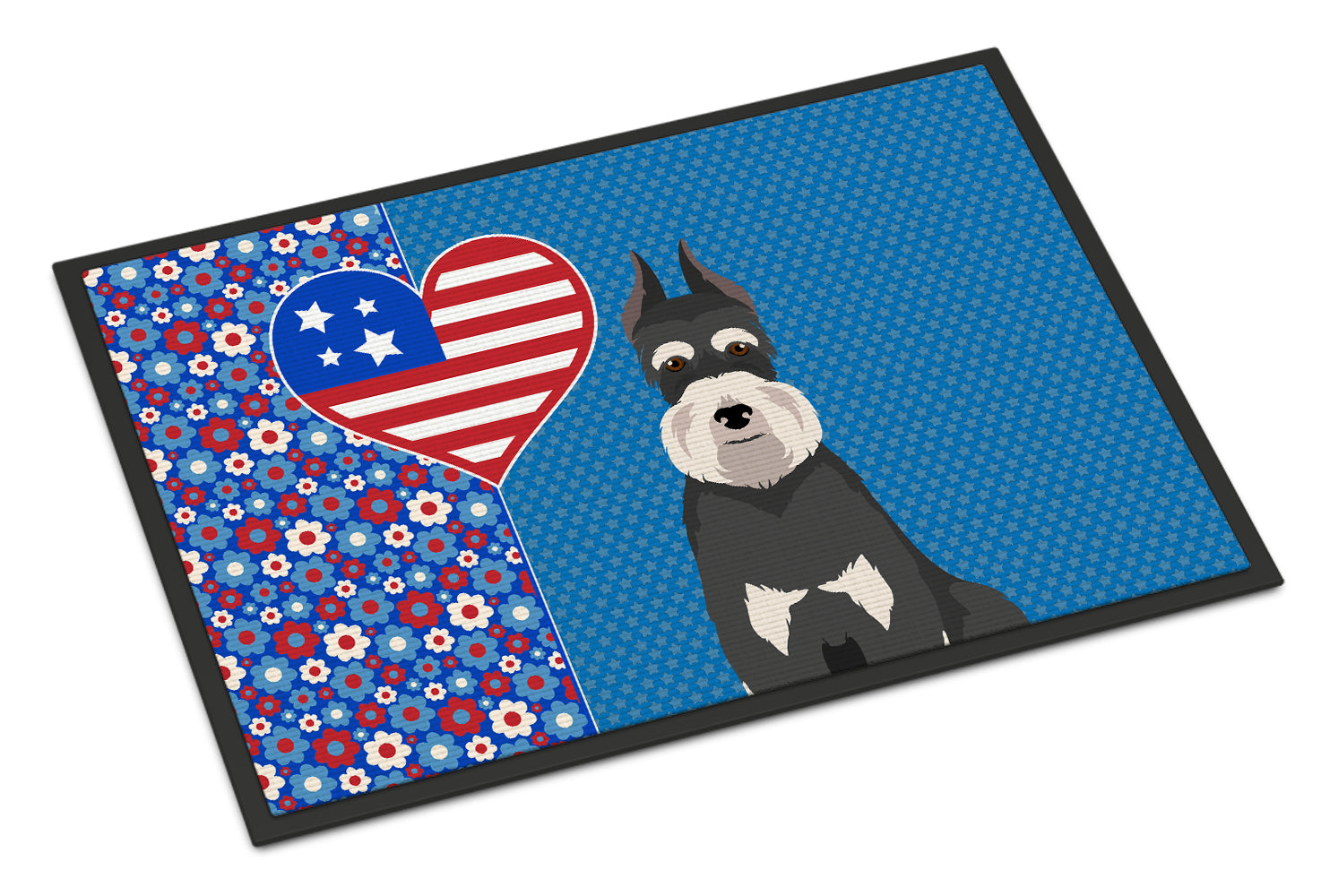 Buy this Black and Silver Schnauzer USA American Indoor or Outdoor Mat 24x36